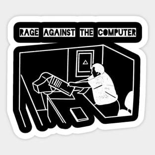 Rage Against the Computer Tee – Office Meltdown Meme | Tech Rage Series Sticker